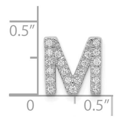 14K White Gold 1/6 ct tw Diamond Letter M Charm – view 5