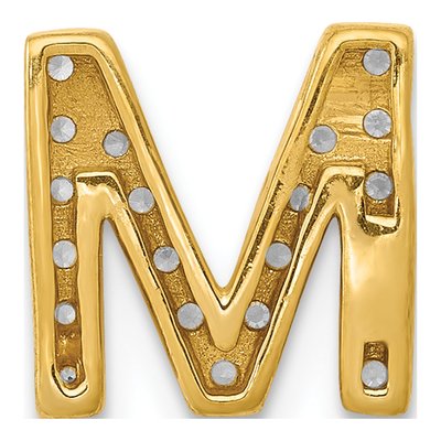 14K Yellow Gold 1/6 ct tw Diamond Letter M Charm – view 4