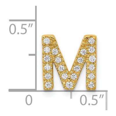 14K Yellow Gold 1/6 ct tw Diamond Letter M Charm – view 5