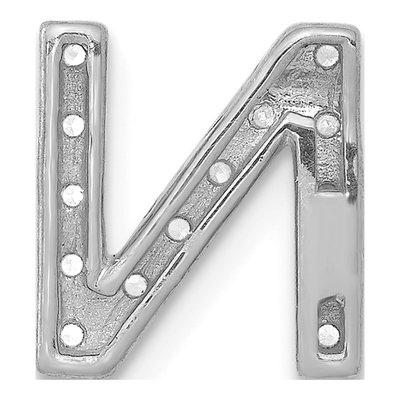 14K White Gold 1/7 ct tw Diamond Letter N Charm – view 4
