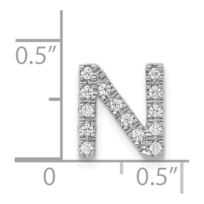 14K White Gold 1/7 ct tw Diamond Letter N Charm – view 5