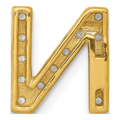 14K Yellow Gold 1/7 ct tw Diamond Letter N Charm – view 4