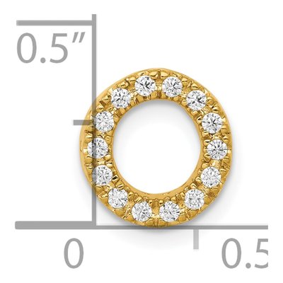 10K Yellow Gold 1/8 ct tw Diamond Letter O Pendant – view 4