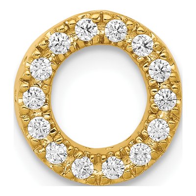10K Yellow Gold 1/8 ct tw Diamond Letter O Pendant