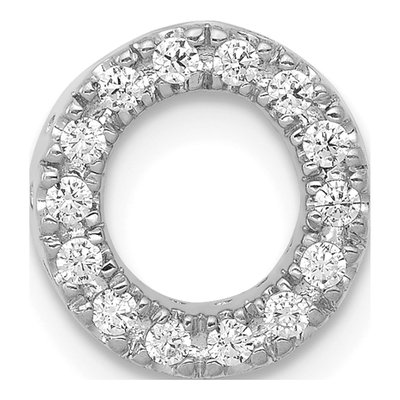 14K White Gold 1/7 ct tw Diamond Letter O Charm