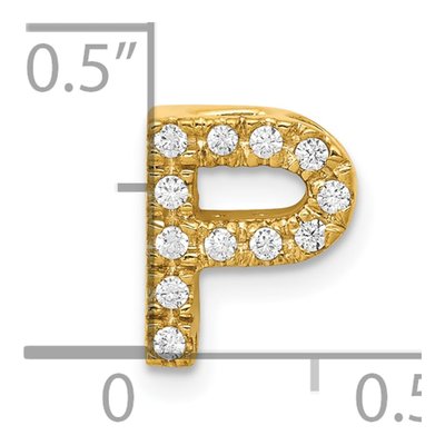 10K Yellow Gold 1/8 ct tw Diamond Letter P Pendant – view 4