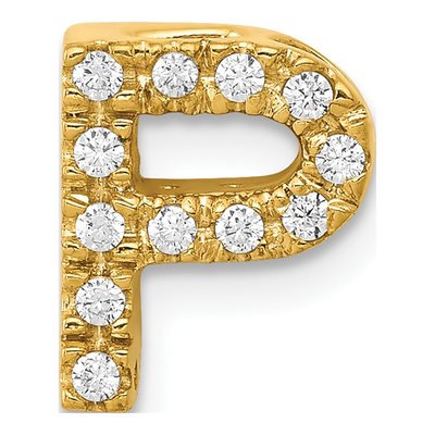 10K Yellow Gold 1/8 ct tw Diamond Letter P Pendant