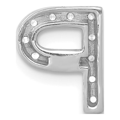 14K White Gold 1/8 ct tw Diamond Letter P Pendant – view 4