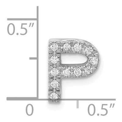 14K White Gold 1/8 ct tw Diamond Letter P Pendant – view 5