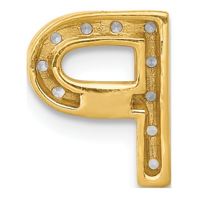 14K Yellow Gold 1/8 ct tw Diamond Letter P Charm – view 4