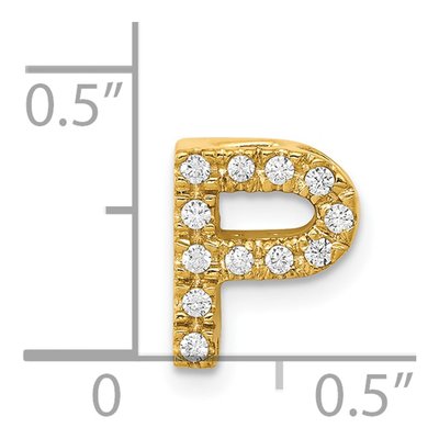 14K Yellow Gold 1/8 ct tw Diamond Letter P Charm – view 5