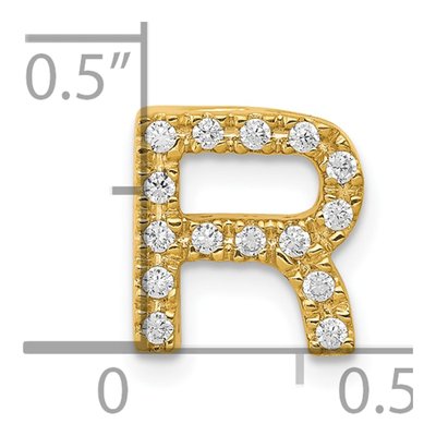 10K Yellow Gold 1/6 ct tw Diamond Letter R Charm – view 4