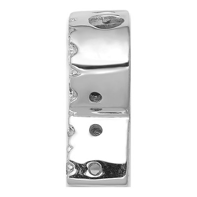 14K White Gold 1/7 ct tw Diamond Letter R Charm – view 3