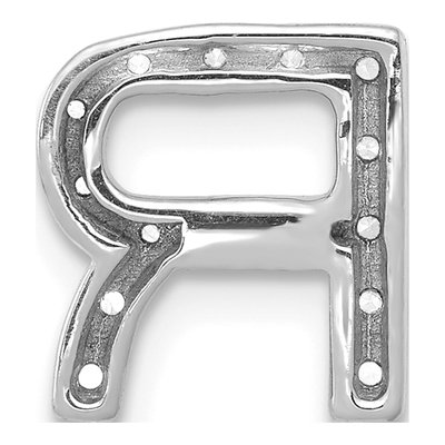 14K White Gold 1/7 ct tw Diamond Letter R Charm – view 4