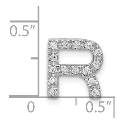 14K White Gold 1/7 ct tw Diamond Letter R Charm – view 5