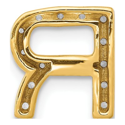 14K Yellow Gold 1/7 ct tw Diamond Letter R Charm – view 4