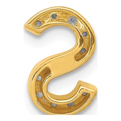 10K Yellow Gold 1/8 ct tw Diamond Letter S Pendant – view 4