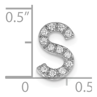 14K White Gold 1/8 ct tw Diamond Letter S Charm – view 5