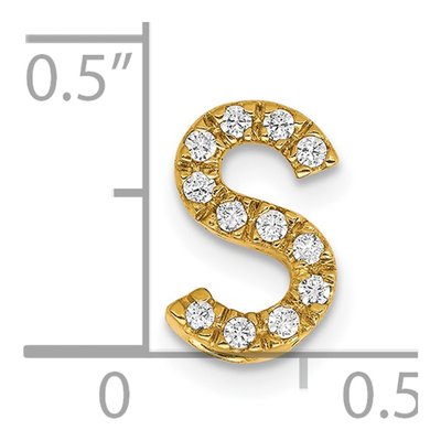 14K Yellow Gold 1/8 ct tw Diamond Letter S Charm – view 5