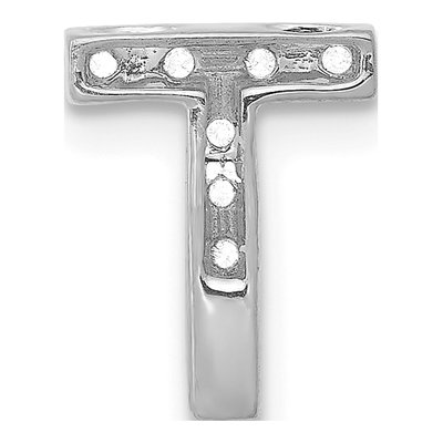 14K White Gold 0.09 ct tw Diamond Letter T Charm – view 4