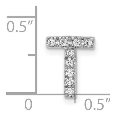14K White Gold 0.09 ct tw Diamond Letter T Charm – view 5