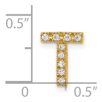 14K Yellow Gold 0.09 ct tw Diamond Letter T Charm – view 5