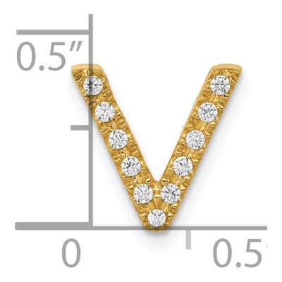 10K Yellow Gold 1/10 ct tw Diamond Letter V Charm – view 4