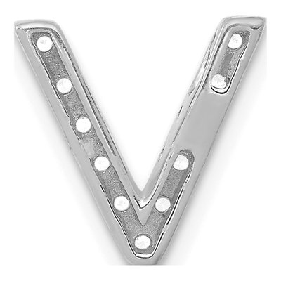 14K White Gold 1/8 ct tw Diamond Letter V Charm – view 4