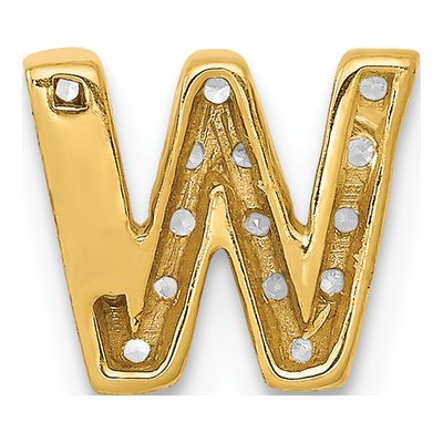 10K Yellow Gold 1/6 ct tw Diamond Letter W Charm – view 3