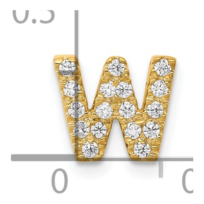 10K Yellow Gold 1/6 ct tw Diamond Letter W Charm – view 4