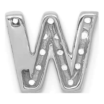 14K White Gold 1/6 ct tw Diamond Letter W Charm – view 4