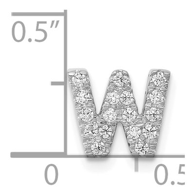 14K White Gold 1/6 ct tw Diamond Letter W Charm – view 5