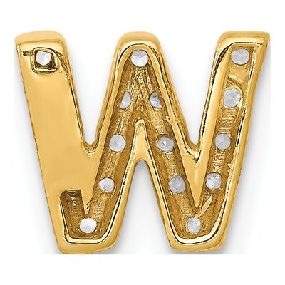14K Yellow Gold 1/6 ct tw Diamond Letter W Charm – view 4
