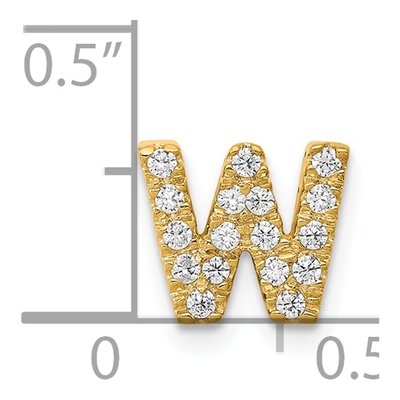 14K Yellow Gold 1/6 ct tw Diamond Letter W Charm – view 5