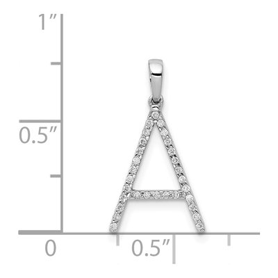 14K White Gold 0.09 ct tw Diamond Letter A Pendant – view 5