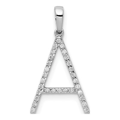 14K White Gold 0.09 ct tw Diamond Letter A Pendant