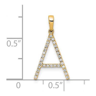 14K Yellow Gold 0.09 ct tw Diamond Letter A Pendant – view 4