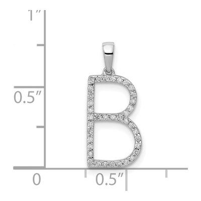 14K White Gold 0.11 ct tw Diamond Letter B Pendant – view 5