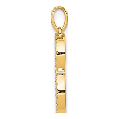 14K Yellow Gold 0.11 ct tw Diamond Letter B Pendant – view 3