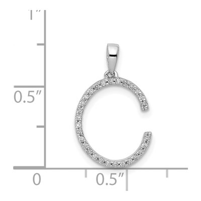 14K White Gold 0.09 ct tw Diamond Letter C Pendant – view 5