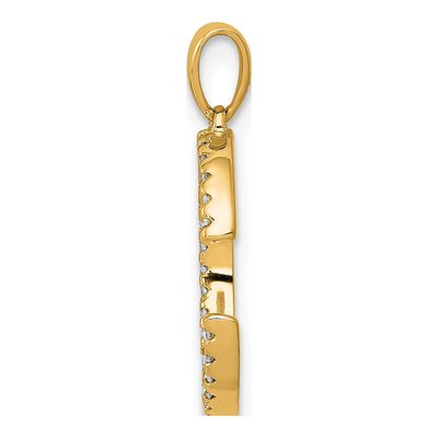 14K Yellow Gold 0.09 ct tw Diamond Letter C Pendant – view 3