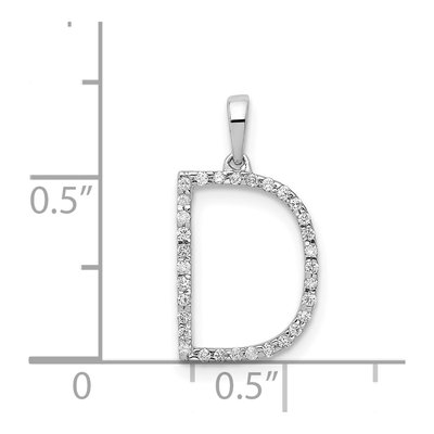 14K White Gold 1/10 ct tw Diamond Letter D Pendant – view 5