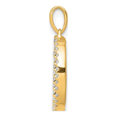 14K Yellow Gold 1/10 ct tw Diamond Letter D Pendant – view 3