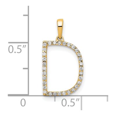 14K Yellow Gold 1/10 ct tw Diamond Letter D Pendant – view 4