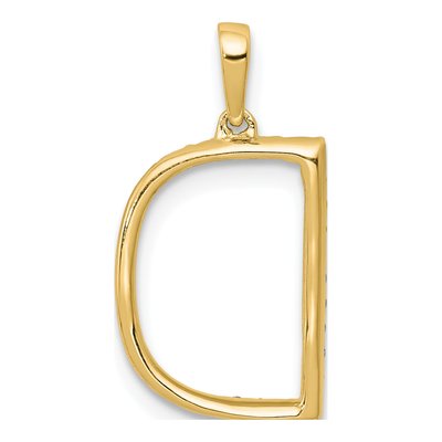 14K Yellow Gold 1/10 ct tw Diamond Letter D Pendant – view 5