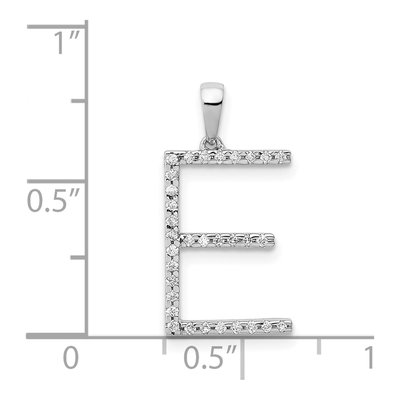 14K White Gold 1/10 ct tw Diamond Letter E Pendant – view 5