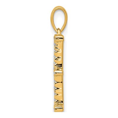14K Yellow Gold 1/10 ct tw Diamond Letter E Pendant – view 3