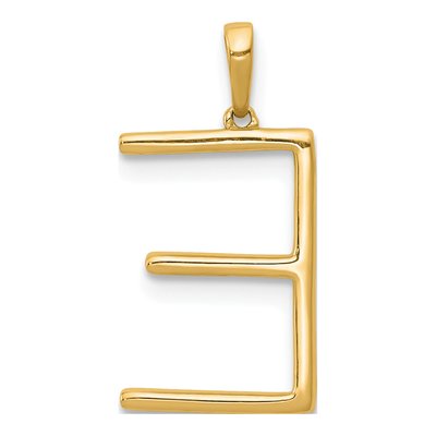 14K Yellow Gold 1/10 ct tw Diamond Letter E Pendant – view 5
