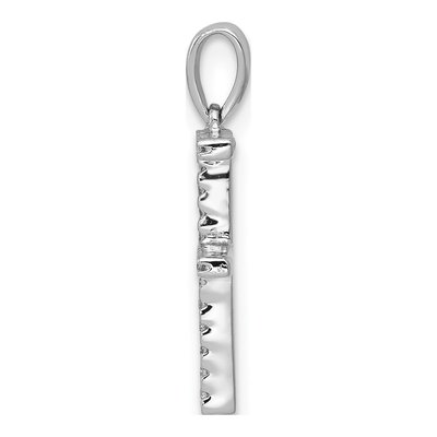 14K White Gold 1/15 ct tw Diamond Letter F Pendant – view 2