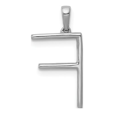 14K White Gold 1/15 ct tw Diamond Letter F Pendant – view 3